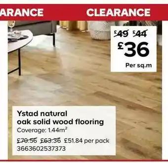 TradePoint Ystad Natural Oak Solid Wood Flooring offer
