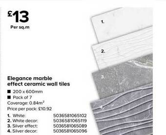TradePoint Elegance Marble Effect Ceramic Wall Tiles offer
