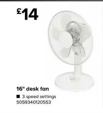 TradePoint 16'' Desk Fan offer