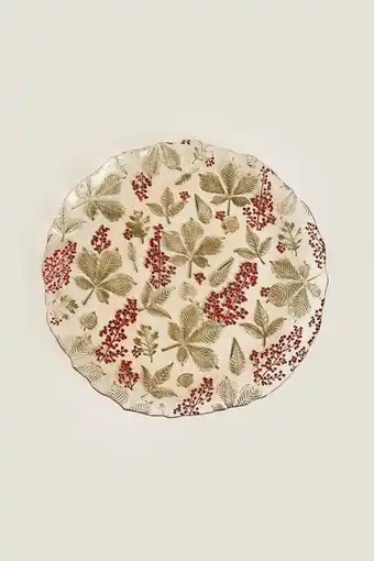 ZARA Glass service plate with leaves offer