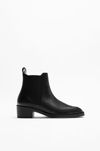 ZARA Leather cowboy ankle boots offer