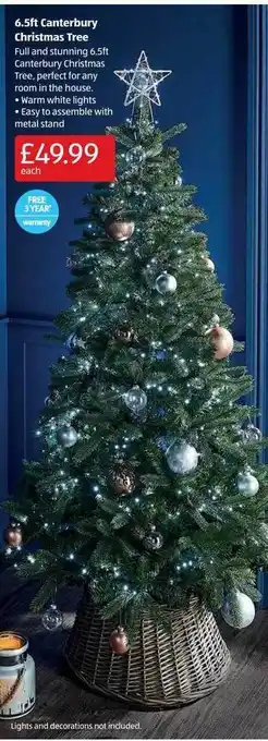 Aldi 6.5ft canterbury christmas tree offer