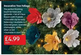Aldi Decorative tree foliage offer