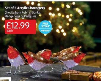 Aldi Set of 5 acrylic characters offer