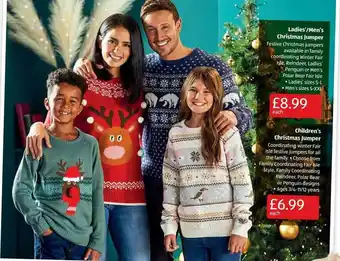 Aldi Ladies'-men's christmas jumper, children's christmas jumper offer