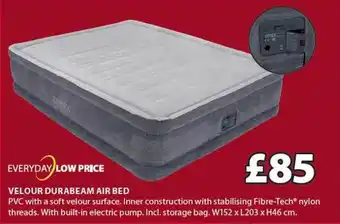 JYSK Velour durabeam air bed offer