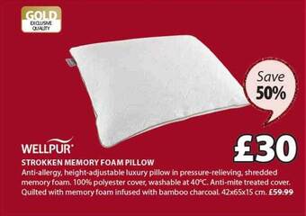 JYSK Strokken memory foam pillow offer