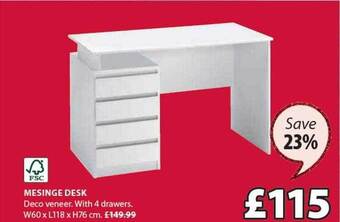 JYSK Mesinge desk offer