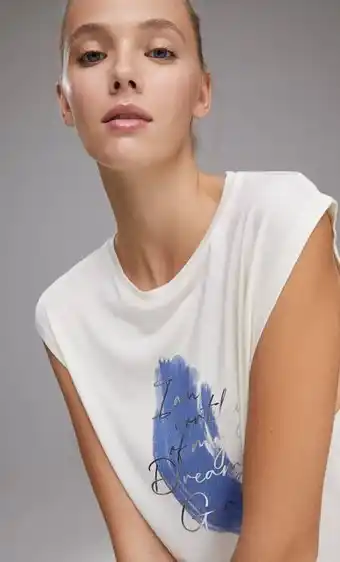 Stradivarius Printed modal sports t-shirt offer