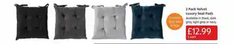 Aldi 2 pack velvet luxury seat pads offer
