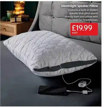 Aldi Silentnight speaker pillow offer