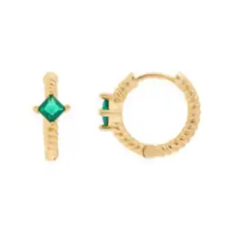 TK Maxx Gold tone & green huggie 18k plated earrings offer
