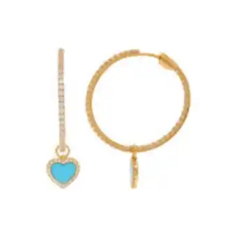 TK Maxx Gold tone & blue heart hoop earrings offer