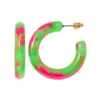 TK Maxx Green & pink marble effect hoop earrings offer