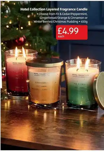Aldi Hotel collection layered fragrance candle offer