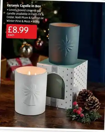 Aldi Ceramic candle in box offer