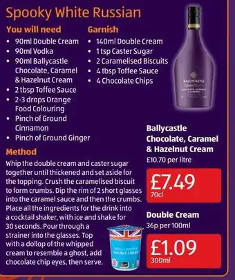 Aldi Ballycastle chocolate caramel & hazelnut cream double cream offer