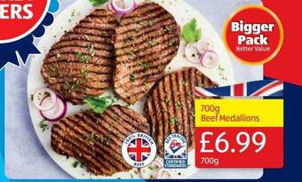 Aldi 700 g beef medallions offer