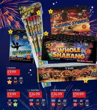 Aldi Sky dancer, hawk eye, cosmic storm, the whole shabang, the boss offer