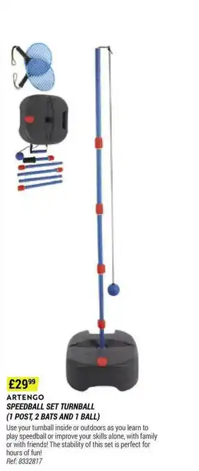 Decathlon Artengo Speedball Set Turnball (1 Post, 2 Bats And 1 Ball) offer