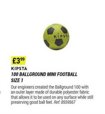Decathlon Kipsta 100 Ballground Mini Football Size 1 offer