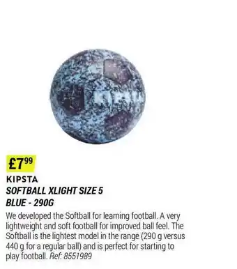 Decathlon Kipsta Softball Xlight Size 5 Blue - 290g offer
