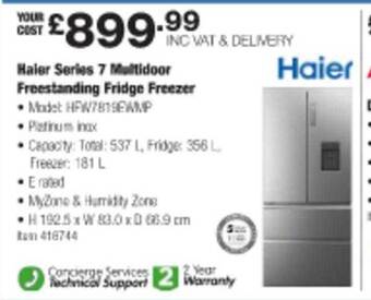 Costco Haier series 7 multidoor freestanding fridge freezer offer