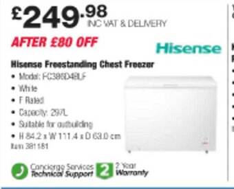 Costco Hisense freestanding chest freezer offer