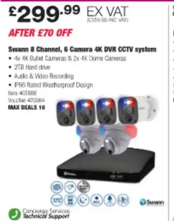 Costco Swann 8 channel 5 camera 4k dvr cctv system offer