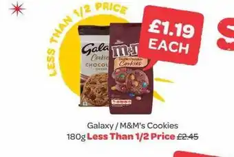 Spar Galaxy m&m's cookies 180g offer