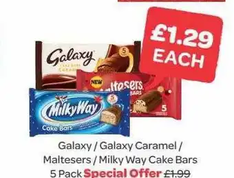Spar Galaxy galaxy caramel maltesers milky way cake bars 5 pack offer