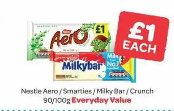 Nestle aero smarties milky bar crunch