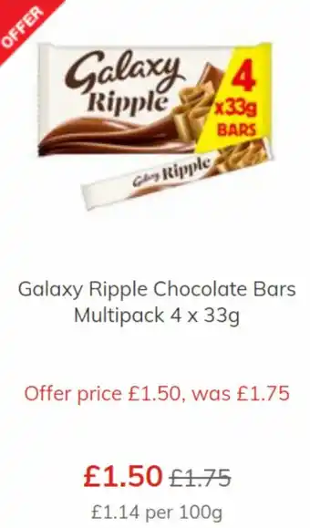 Morrisons Galaxy Ripple Chocolate Bars offer