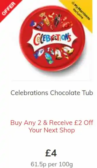 Morrisons Celebrations Chocolate Tub offer