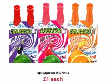 Farmfoods 4pk squeeze it drinks offer