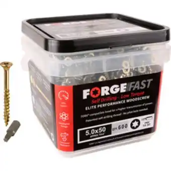 Toolstation Forgefast multi purpose self drilling wood screw tub 4.0 x 25mm offer