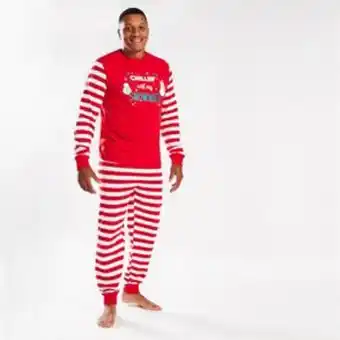 Home Bargains Festive fun: snowmies pyjama set - mens offer