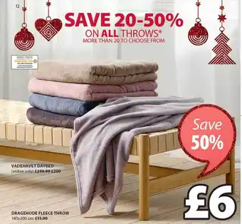 JYSK Dragehode fleece throw, valdehave daybed offer
