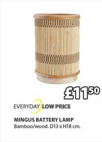 JYSK Mingus battery lamp offer