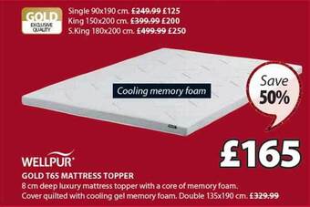 JYSK Gold t65 mattress topper offer