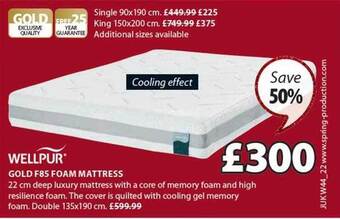 JYSK Gold f85 foam mattress offer
