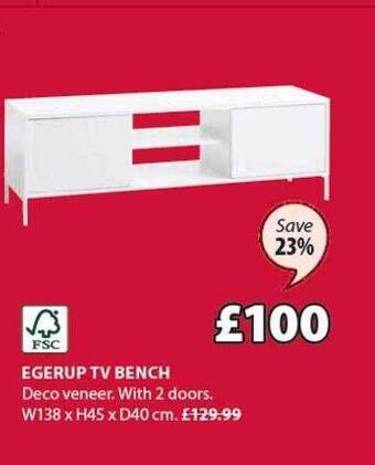 JYSK Egerup tv bench offer