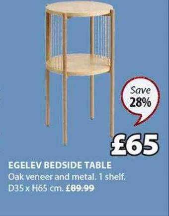 JYSK Egelev bedside table offer
