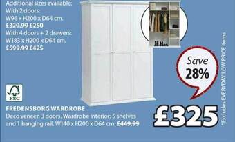 JYSK Fredensborg wardrobe offer