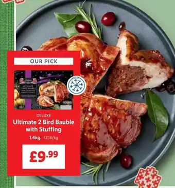 Lidl Deluxe ultimate 2 bird bauble with stuffing offer