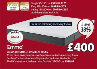 JYSK Emma original foam mattress offer