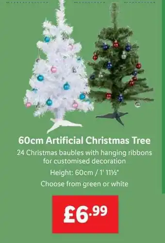 Lidl 60cm artificial christmas tree offer