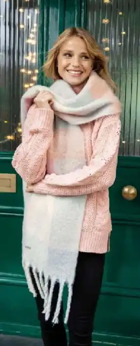 Lipsy Pastel Check Scarf 35cm x 220cm