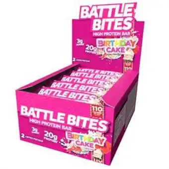 Battle bites: high protein bar 62g - birthday cake (case of 12)