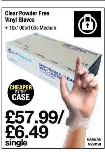 Makro Clear powder free vinyl gloves offer